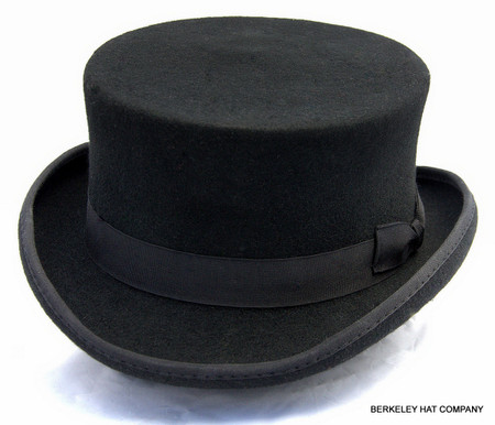 John Bull Top Hat, wool felt in black