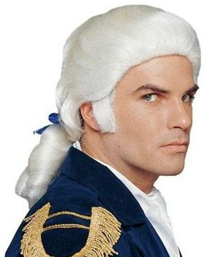 Mens Colonial Wig with Bow