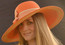 Striped Women's Sun Hat in orange