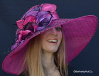 Packable Hat for the Kentucky Derby in Fuchsia