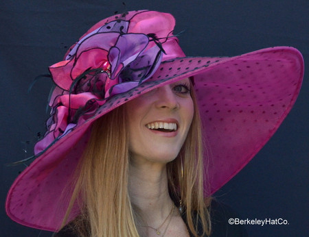 Packable Hat for the Kentucky Derby in Fuchsia