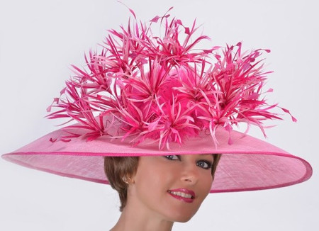 Pink Tropical Lilies Derby Hat