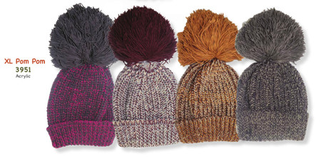 large pom pom beanie hat