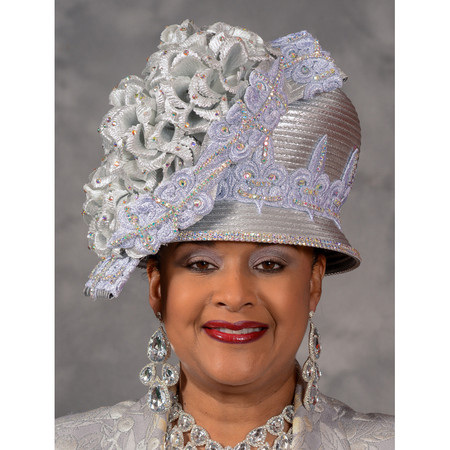 Silver Showpiece Church Hat by Eve Andrea, Scruples
