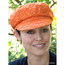 Women's Sequined Cabbie Cap in orange