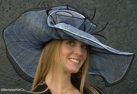 Soft Straw Hat for the Kentucky Derby in Black and White