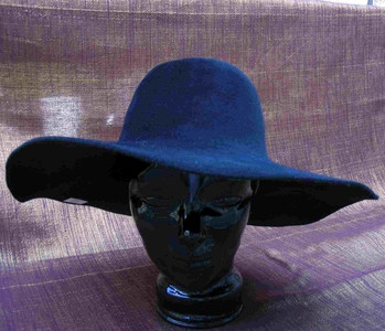 blue wide brim hat