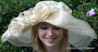 Wide Brim Natural Sinamay off-the-face Hat for the Derby