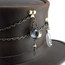 Close-up of Steampunk Leather Top Hat, "Trinket"