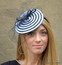 Swirl Dish Fascinator With Black Veil front view