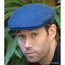 Herringbone Irish Wool Tweed Ivy Cap, Blue