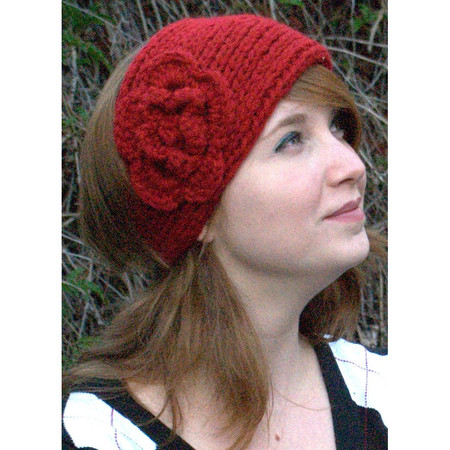 Women's Knit Head Band With Flower