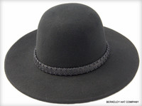 Tall Crown Wool Felt Hat in Black