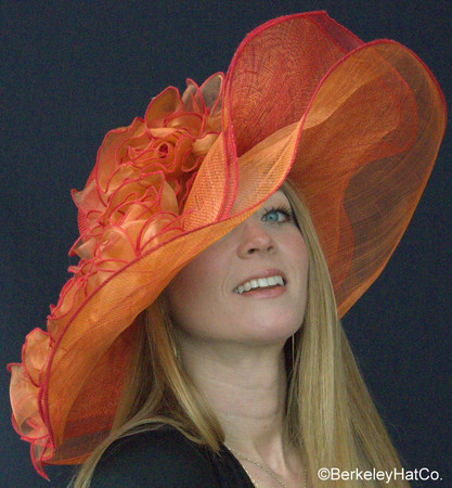 Red and Orange Derby Bridal Shower Hat.