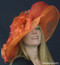 Red and Orange Derby Bridal Shower Hat.