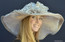 Taupe and White Derby Bridal Shower Hat.
