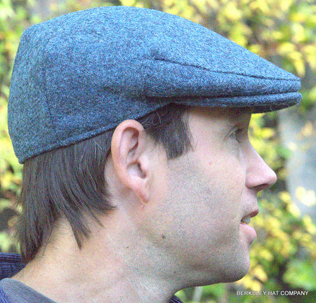 blue tweed cap