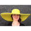 Extra Big Brim Paper Braid Hat in Citron Yellow.