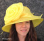 Yellow Women's Dress Hat, Packable.