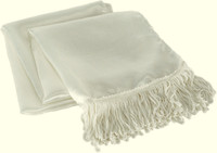 costume white aviator scarf with fringe ends