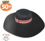 Women's Wide Brim Black Sun Hat, Multi-Color Band top view