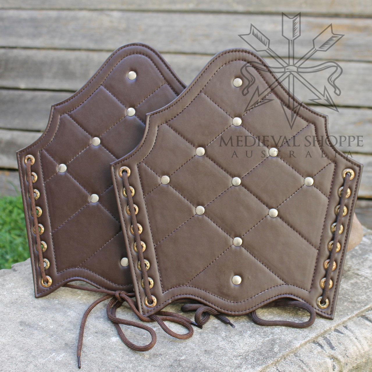 Brown Studded Vambraces