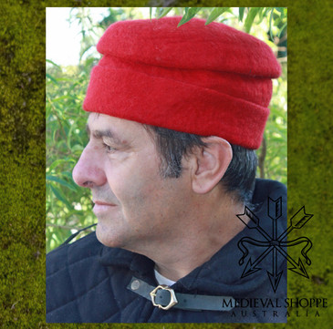 15th Century Felt Hat (Red)