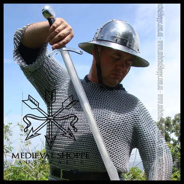 High Tensile Steel. Butted XL Chain Mail Shirt - Haubergeon