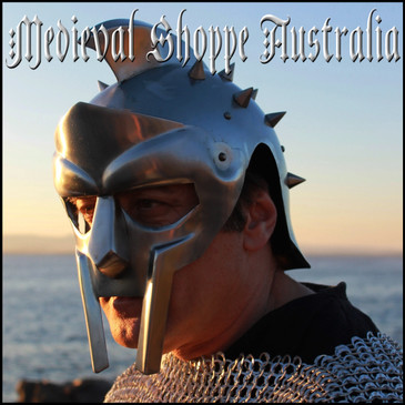 Spiked Gladiator Helmet with Suspension Liner & Chinstrap
