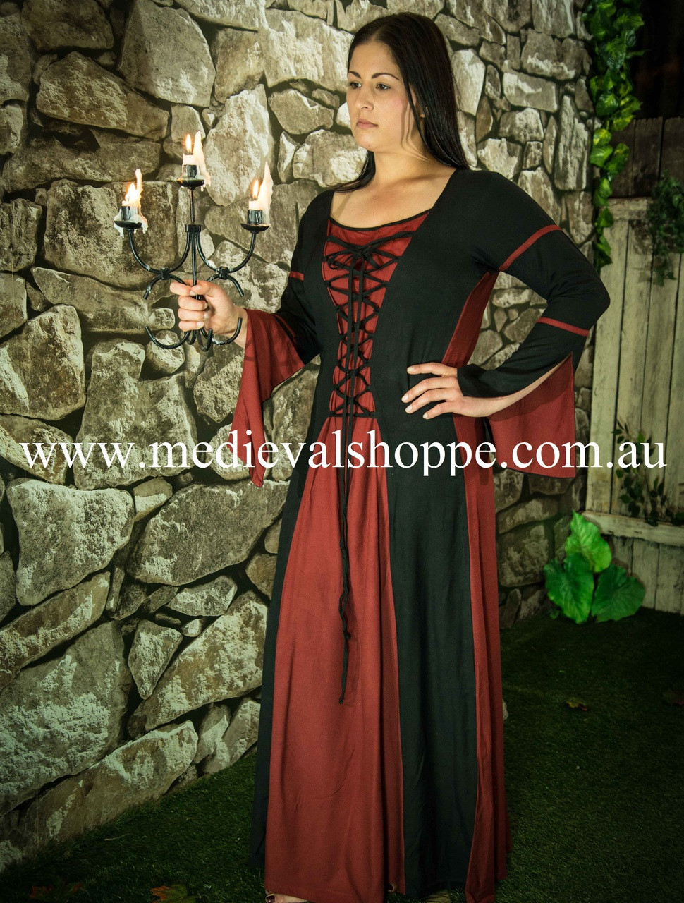 Red & Black Medieval Dress 