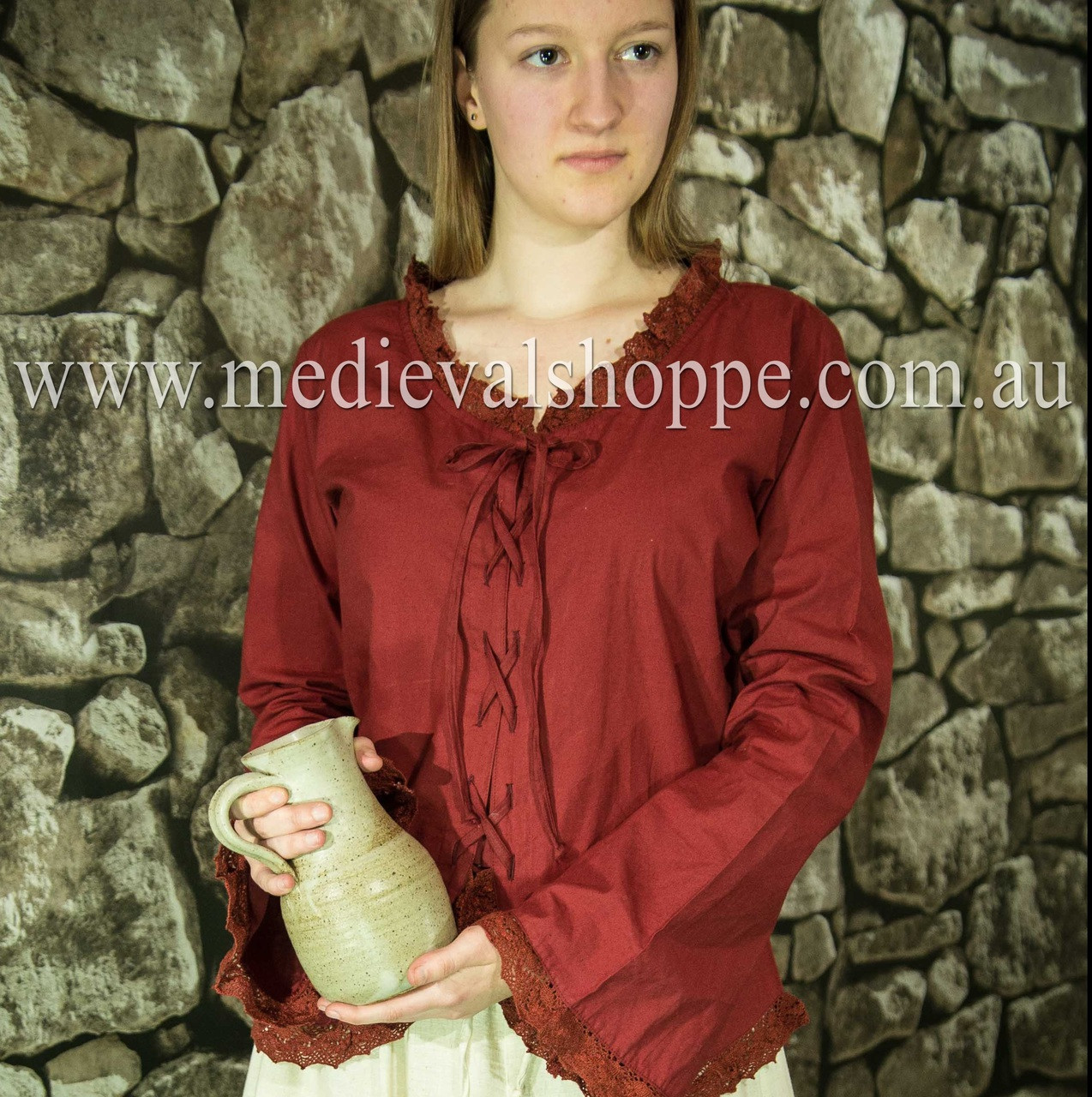 17th or 18th Century Wench Blouse (Red)