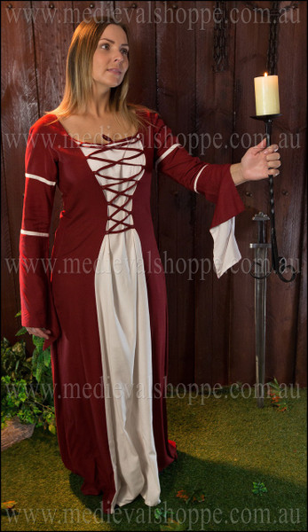 Red & White Medieval Dress - Gown - Costume