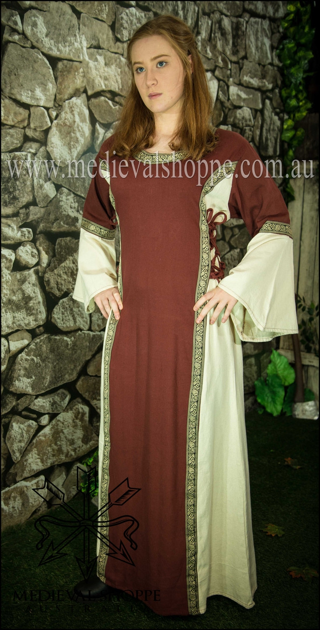 Early Medieval Dress (Red/White) 