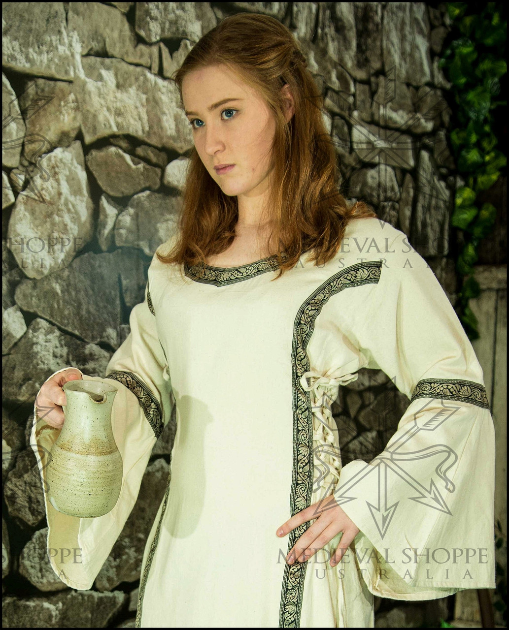Early Medieval Dress (Linen Colour Cloth) Medium Size 12/14 