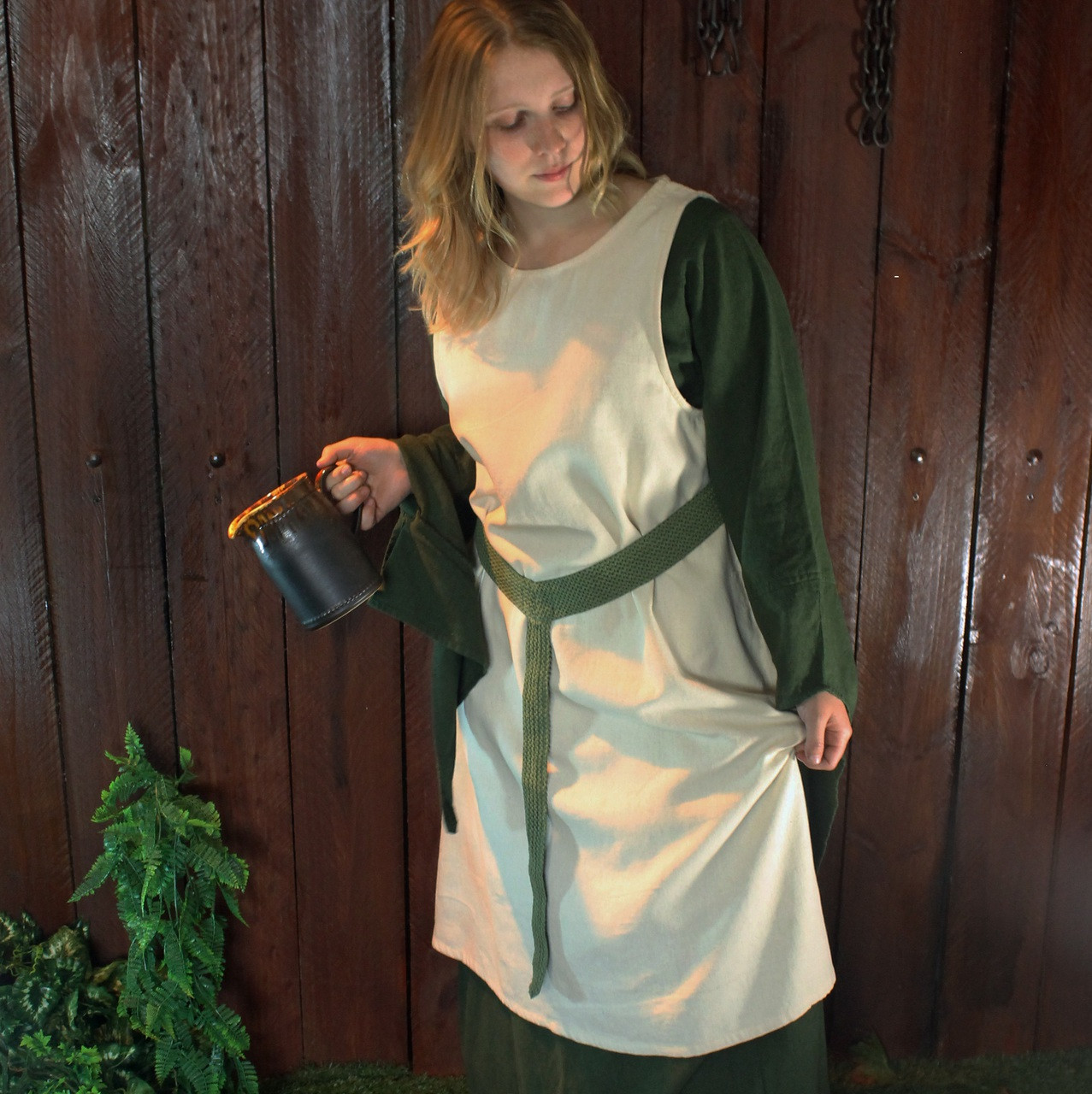 Simple Linen-Coloured Peasant's Overdress