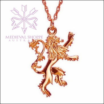 Golden Heraldic Lion Pendant & Chain