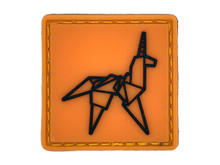 PVC Orange Origami Unicorn -Ranger Eye-  Morale Patch