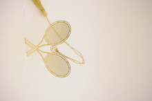 Double Tennis Racket Metal Bookmark