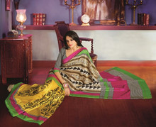 Yellow Bhagalpuri Saree