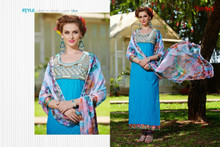 Salwaar Kameez with Floral Print Dupatta