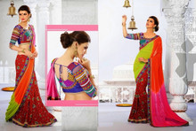 Saree with embroidered blouse