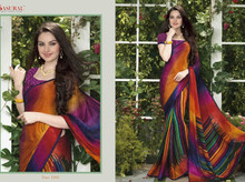 Rainbow Coloured Striped Saree