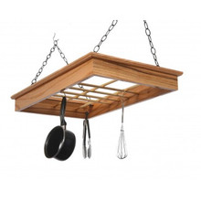 Hanging Pot Rack in Solid Red Oak 