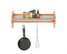 Wall Mount Pot Rack in Solid Red Oak