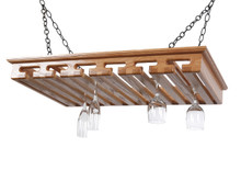 Wine Glass Rack in Solid Red Oak - 24+ Glasses