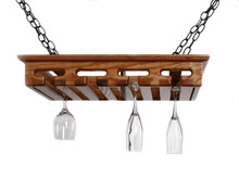 Wine Glass Rack in Solid Red Oak - 12+ Glasses 