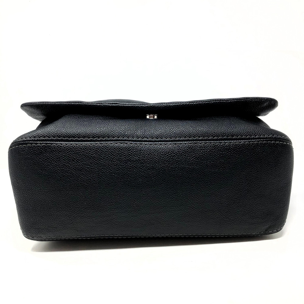 chanel black and white handbag leather