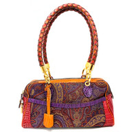 Etro Leather and Paisley Fabric Handbag
