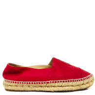 Chanel Red Leather Espadrilles