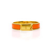 Hermès Orange Clic Cadenas Bracelet